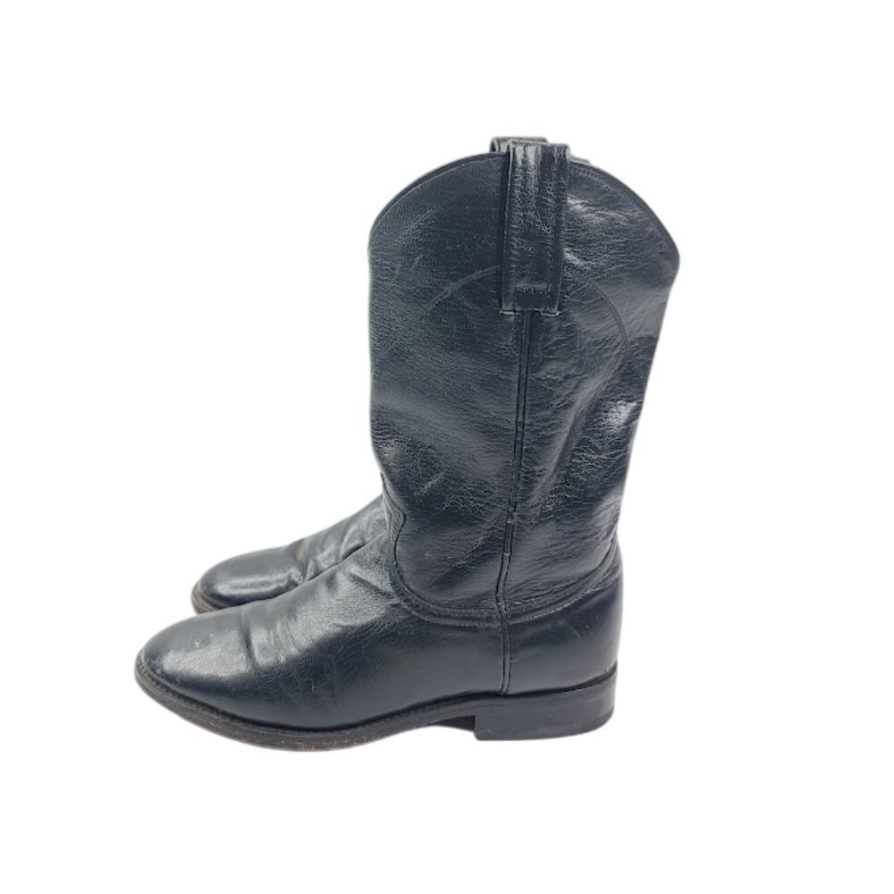 Dan Post Women's Black Leather Round Toe Classic Western‎ Boot Size 6.5M